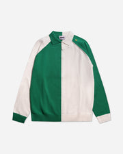 Robey Retro Knit Polo Green/white stripe