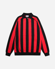 Robey Retro Knit Polo Red/black stripe