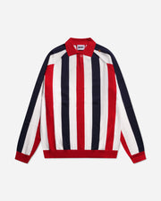 Robey Retro Knit Polo White/navy/red