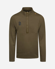 Off Pitch Cotton Half-Zip Top Olive